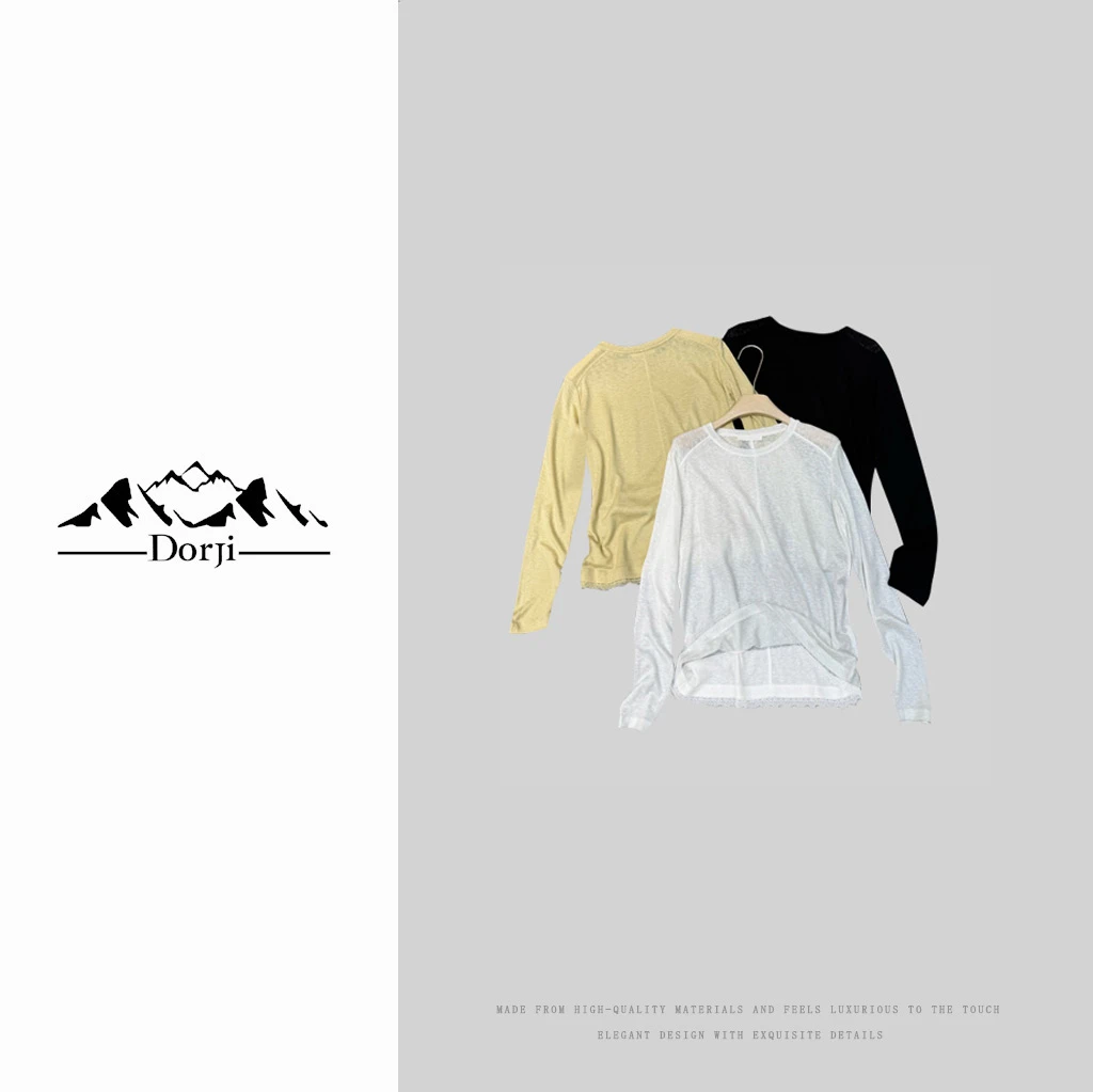 DORJI-多吉-“莱赛尔‘春夏新款肤感弹力长袖百搭时尚T恤DJ252CT009