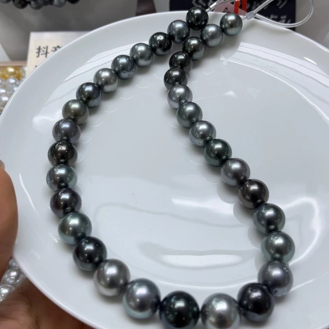 银S925镶嵌海水珍珠项链12-14mm