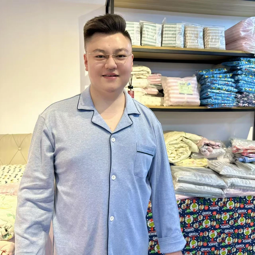 “胖胖自留”的纯棉天竺棉彩棉睡衣家居服大码男睡衣