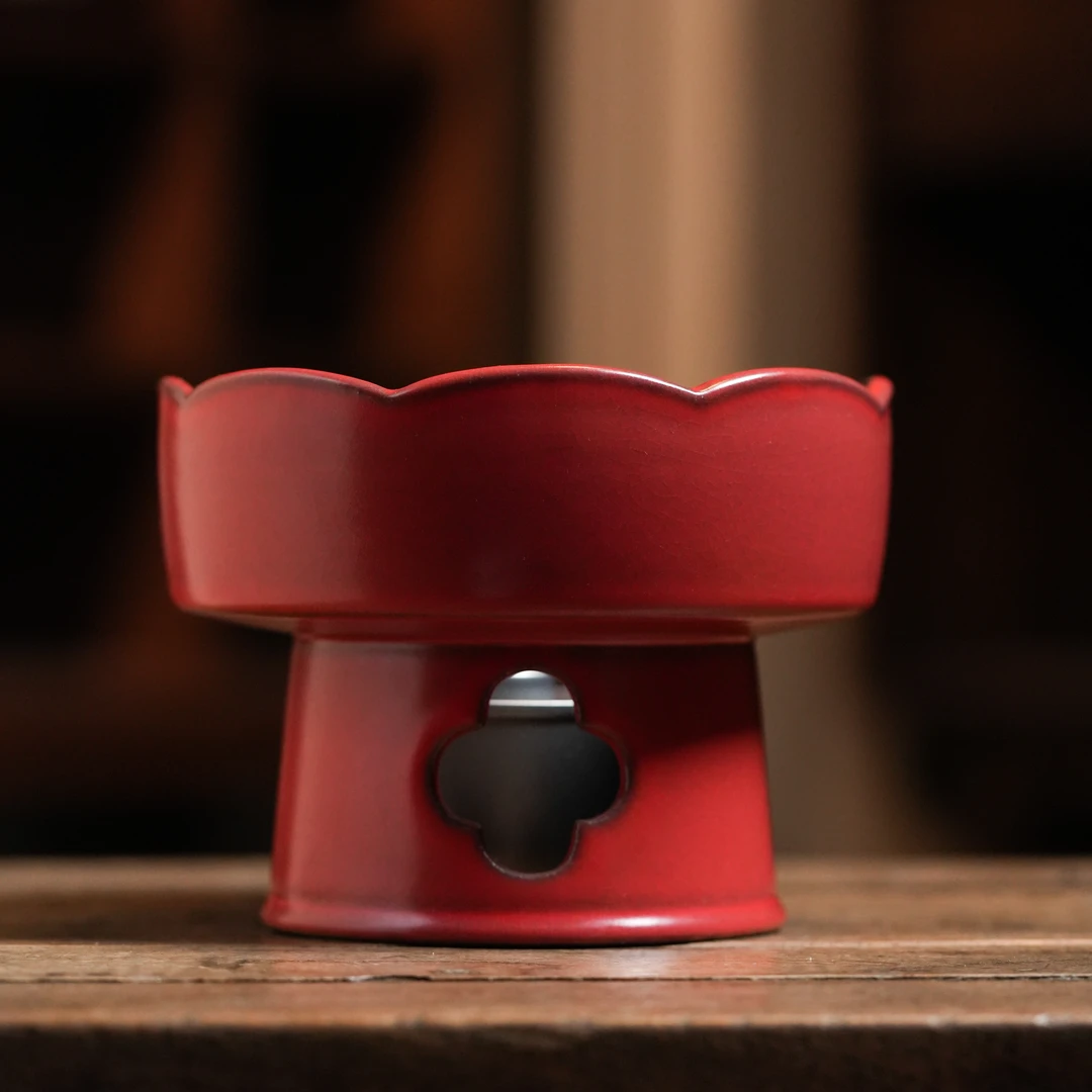 斋居 山楂红-梵山堂-花口海棠酒精炉-口径13CM（W0565）