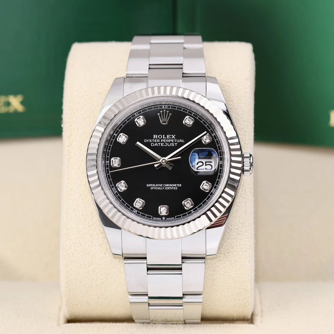 95新 Rolex/劳力士 126334 黑盘钻刻板链 41mm 2023年5月保卡