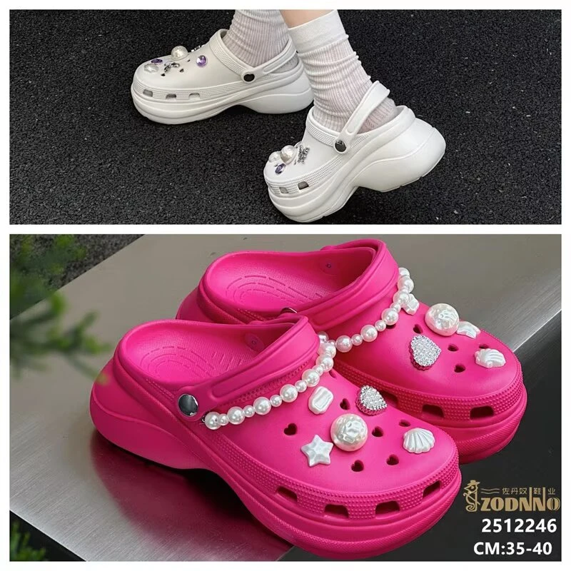 ZODNNO2025年夏季包头厚底金属装饰卡通动漫包头拖