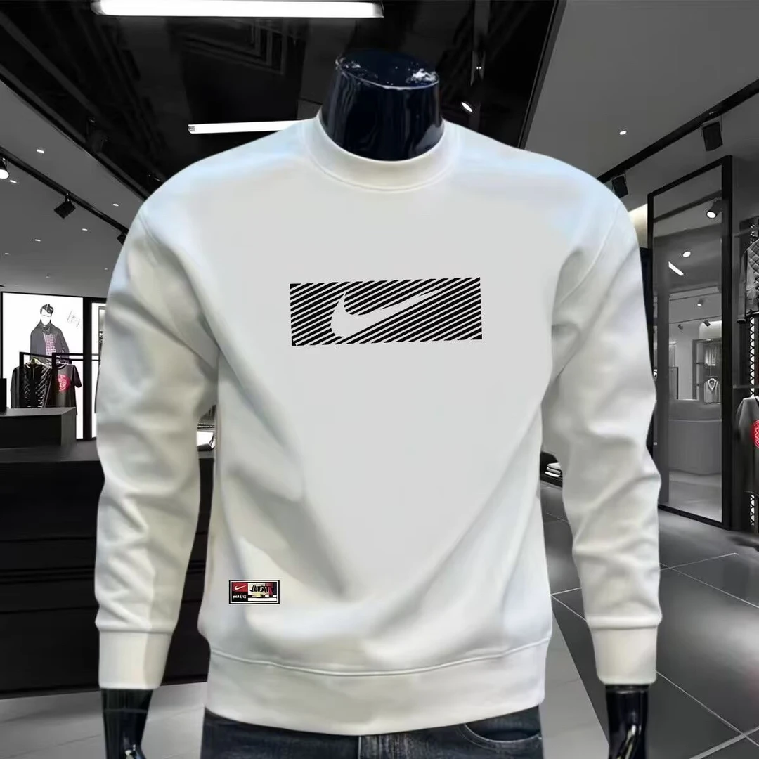 25男士高端潮牌卫衣男款秋冬新款圆领运动休闲套头外套加绒加厚男