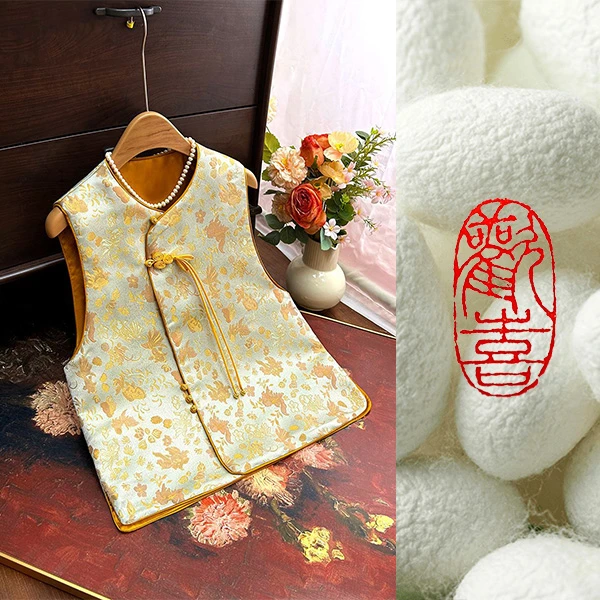 【锦鲤戏水】25春夏新款桑蚕丝高端新中式马甲10054