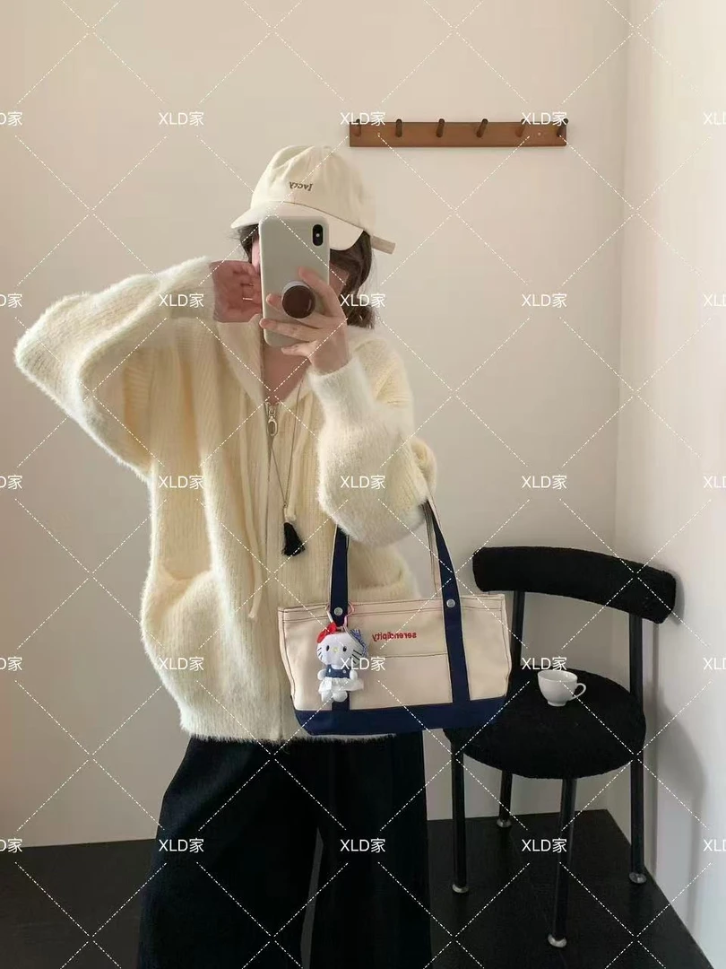 【010-019】编码韩系简约外套百搭简约风加厚上衣宽松外套休闲毛衣