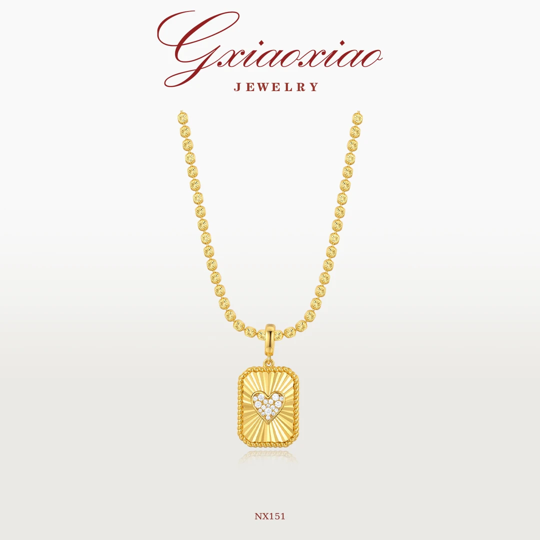G XIAOXIAO项链 【鎏金矢心】轻奢气质高级方形爱心百搭项链 NX151