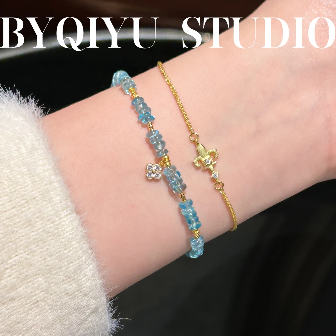 【帕拉伊巴】湖水蓝鸢尾花透辉石S925银可调节一条