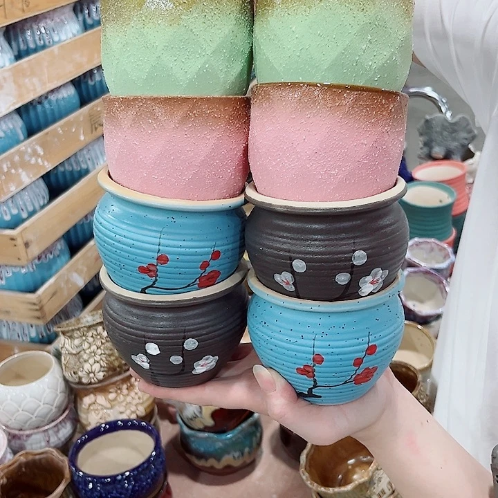 有孔.凑单10元陶瓷花盆发货！