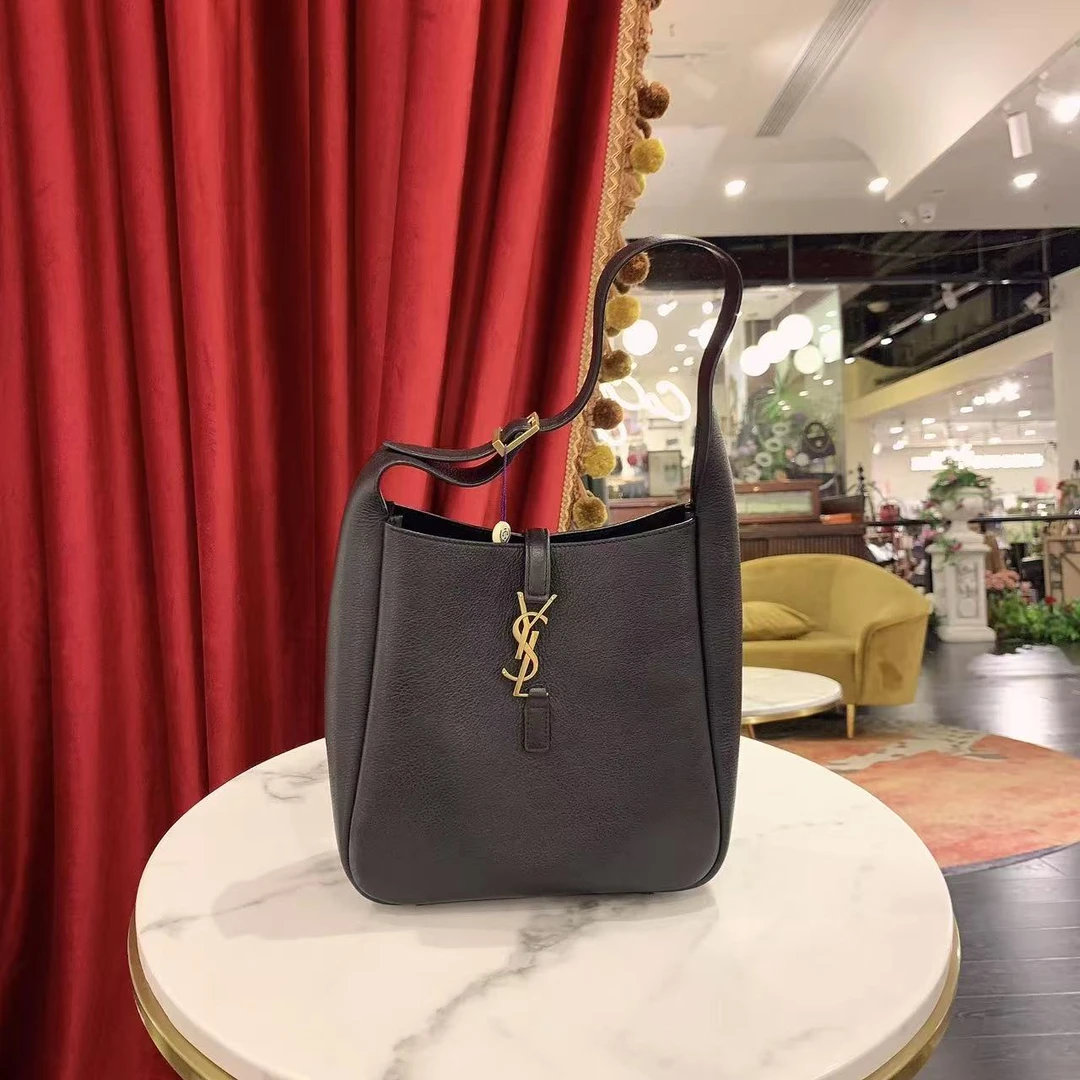 95新 YSL/圣罗兰 GGSLe5a7 hobo小号黑金牛皮芯片款42203176