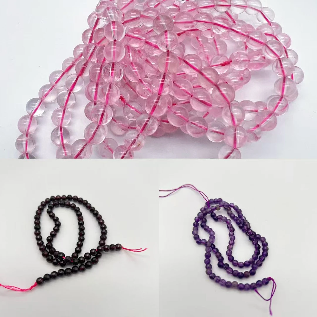 天然冰种粉晶手串紫水晶石榴石东海水晶福利礼品破价精品手链