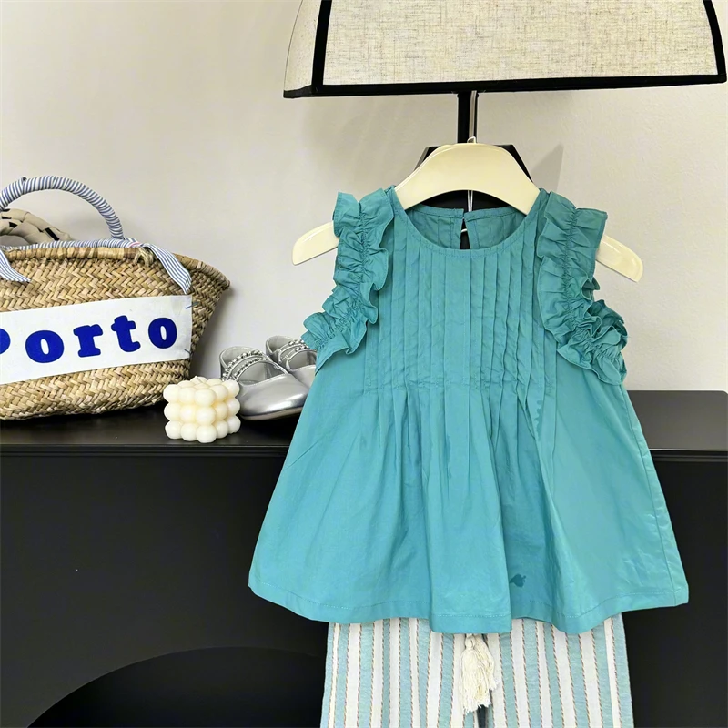 【现货】leomama童装女童法式无袖衬衫夏季儿童娃娃衫洋气女孩上衣