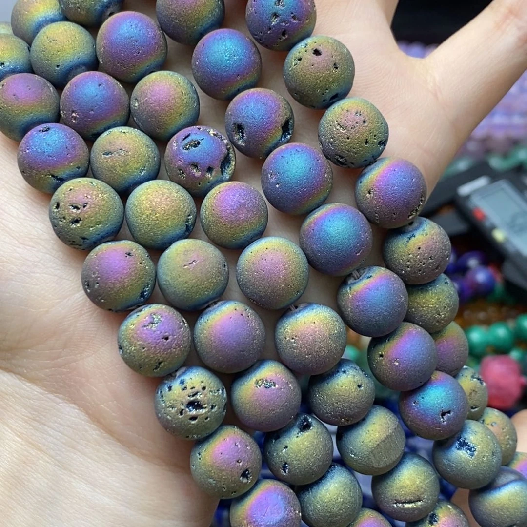 玛瑙/玉髓未镶嵌珠宝半成品银河开口笑圆珠约12mm一条