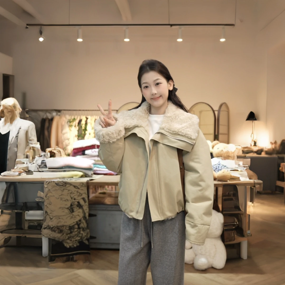 【闵笑一】北欧雪堡 25秋冬新款百搭保暖潮牌女装简约夹克外套女