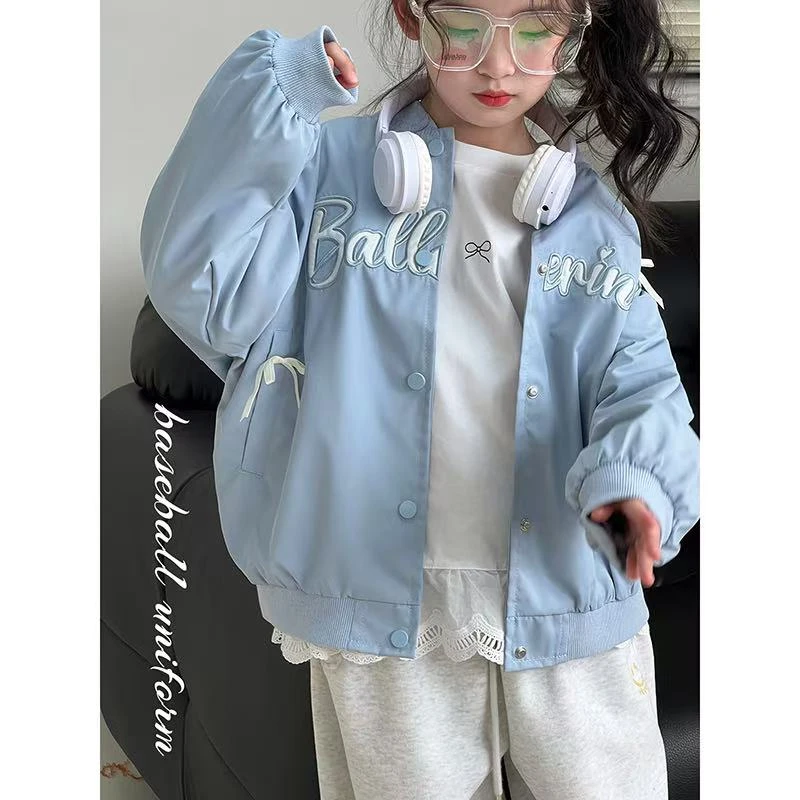 女童外套春秋季新款儿童韩版棒球服秋装中大童洋气长袖上衣开衫