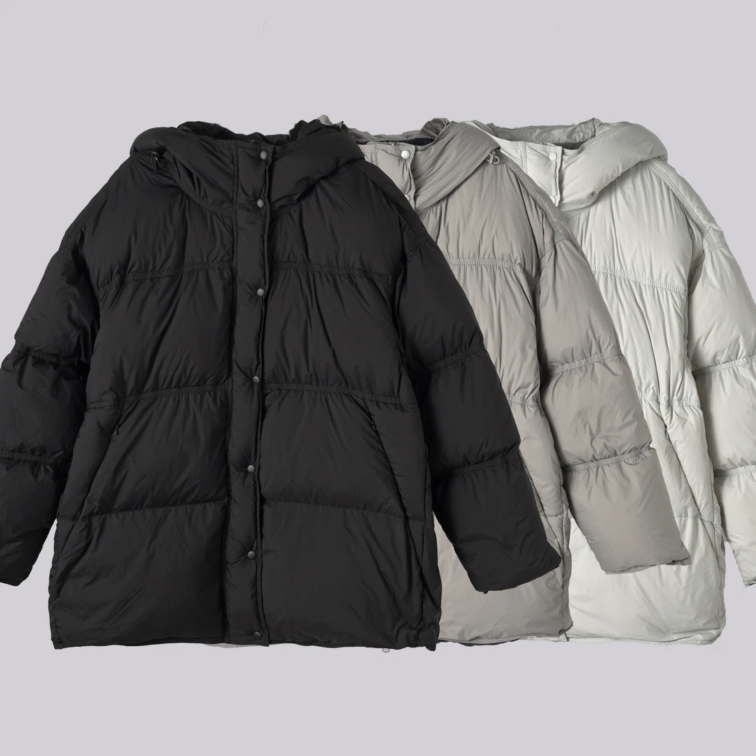 WK   带帽内拼色羽外套