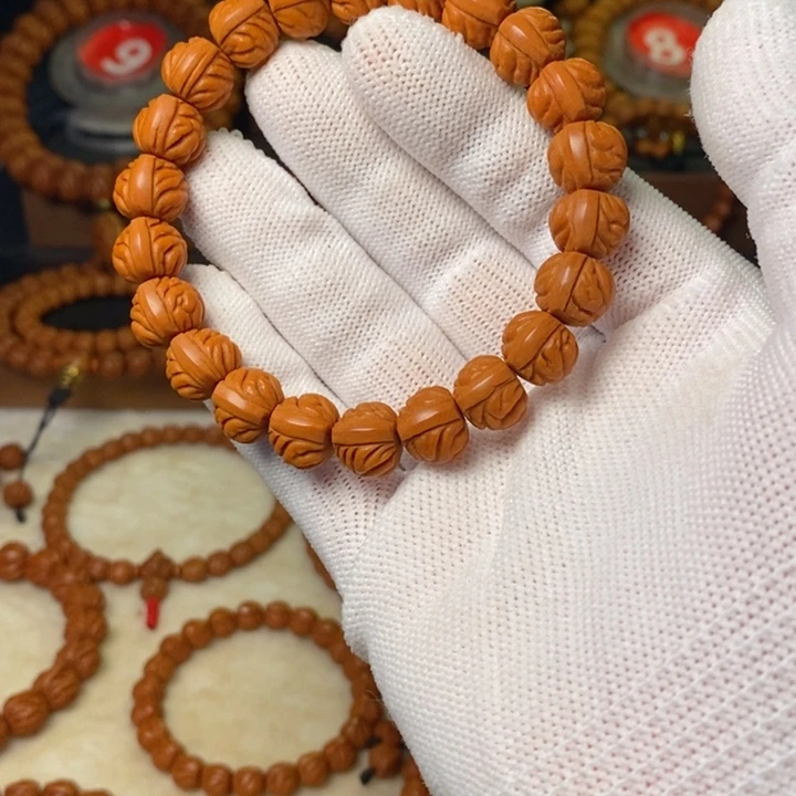 安***%桃核手串秦岭龙纹桃核