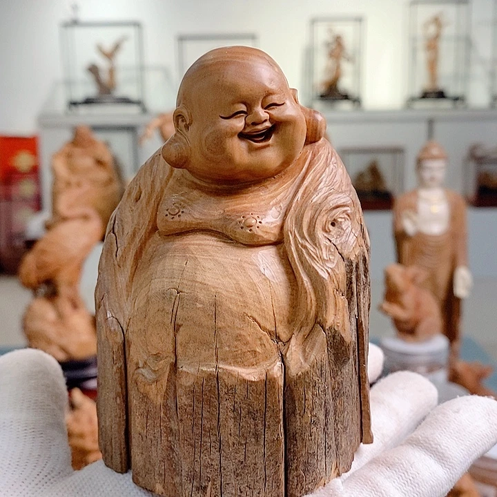 其他檀香木开心弥勒佛摆件工艺品
