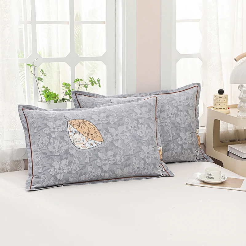 2025新款双层纱枕套一对2只48X74尺寸夏季家用宿舍学生枕套皮