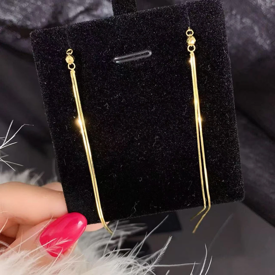 【伟新源】足金999 5G工艺 蛇骨流苏耳线3.15克