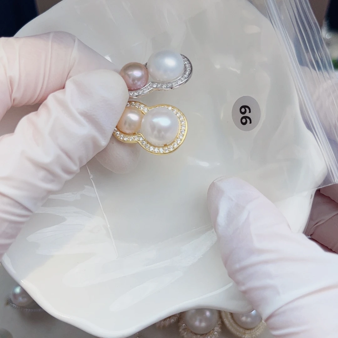 淡水珍珠银S925镶嵌颈饰