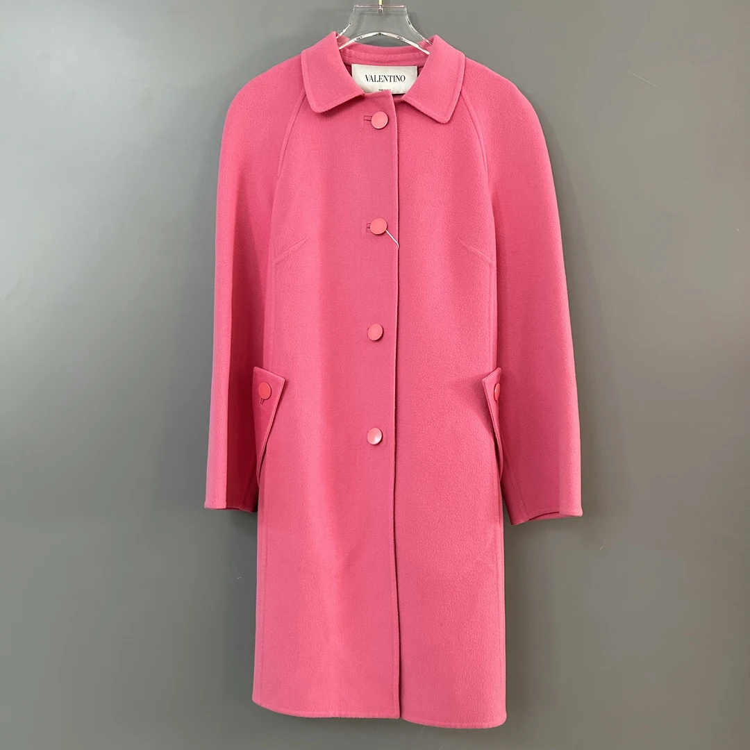 95新 Valentino/华伦天奴 华伦天奴粉色大衣外套
