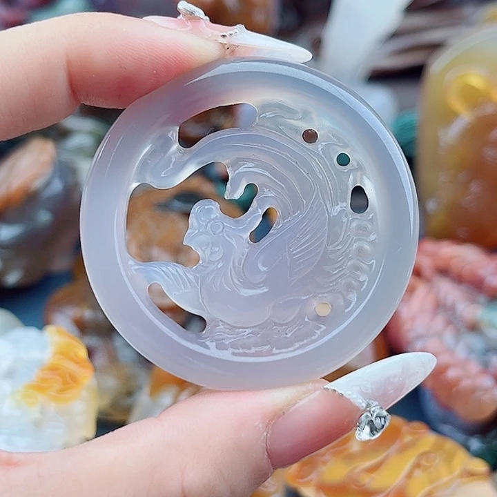 镜***玛瑙未镶嵌手饰吊坠