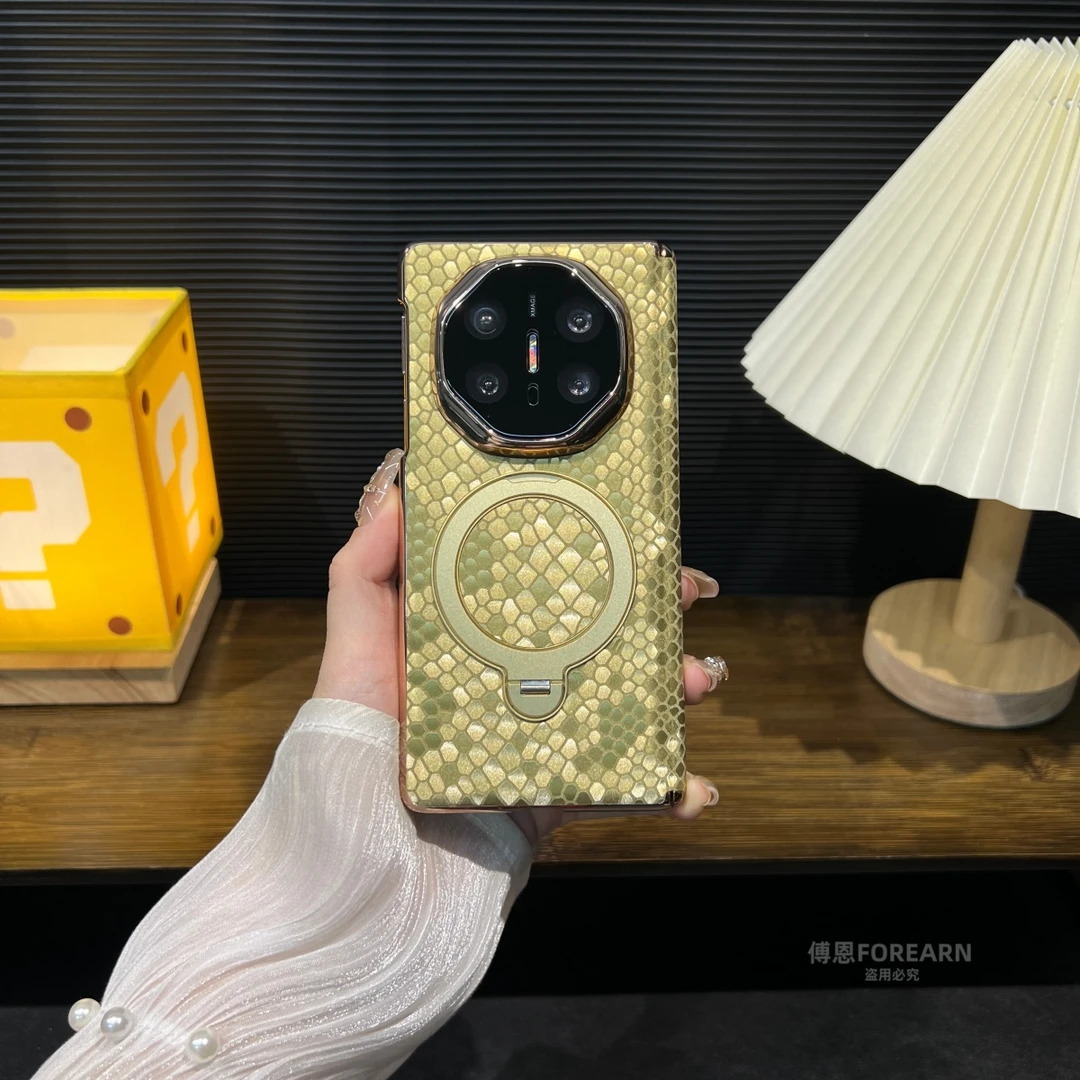 适用于华为matex6手机壳折叠屏x6新款双中轴旋转支架真皮防摔个性