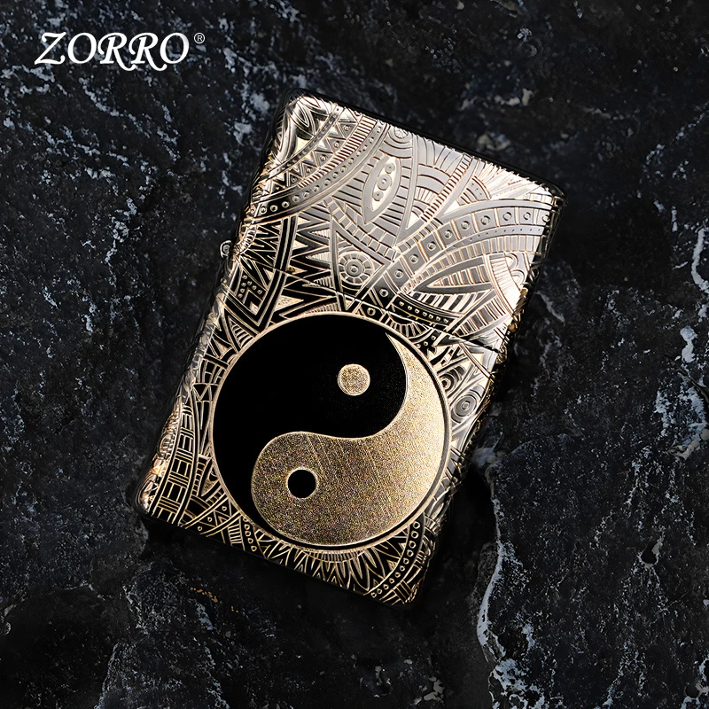 ZORRO佐罗黑冰上善若水煤油防风打火机送男生节日新年礼物原装