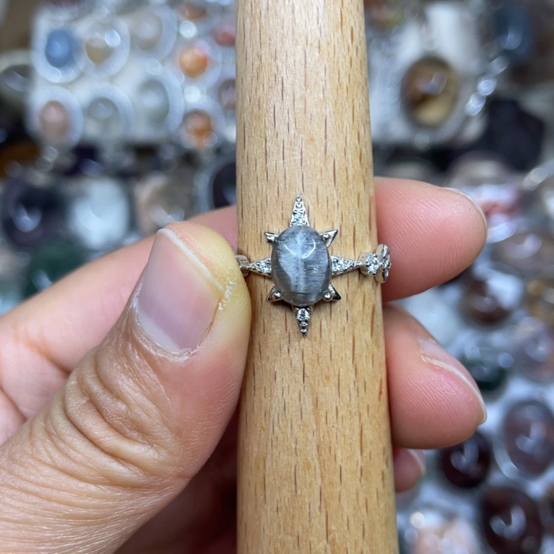 【闪购商品】银S925镶嵌珠宝半成品水晶戒指