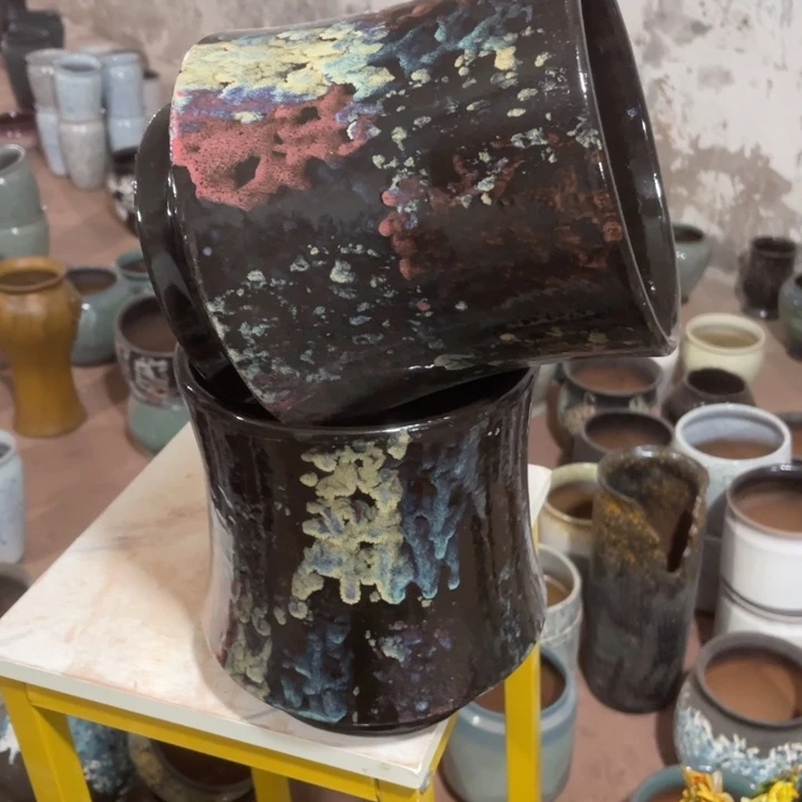 紫砂花盆口径20高度22两只正品