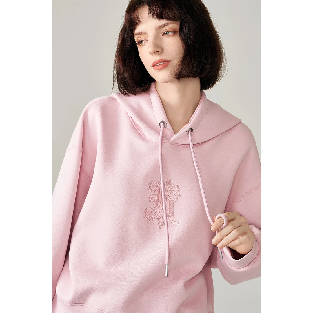 【粉丝专享】秋季连帽卫衣刺绣休闲套头上衣时尚气质百搭卫衣女
