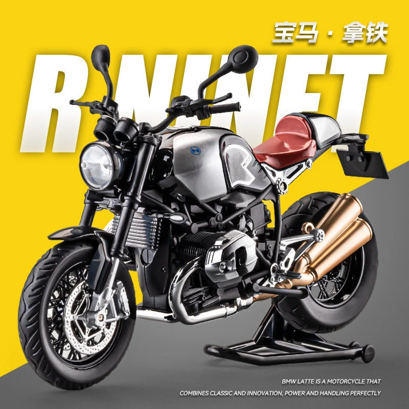 1:12宝马拿铁合金摩托模型仿真机车摆件儿童玩具车小汽车豪车车车