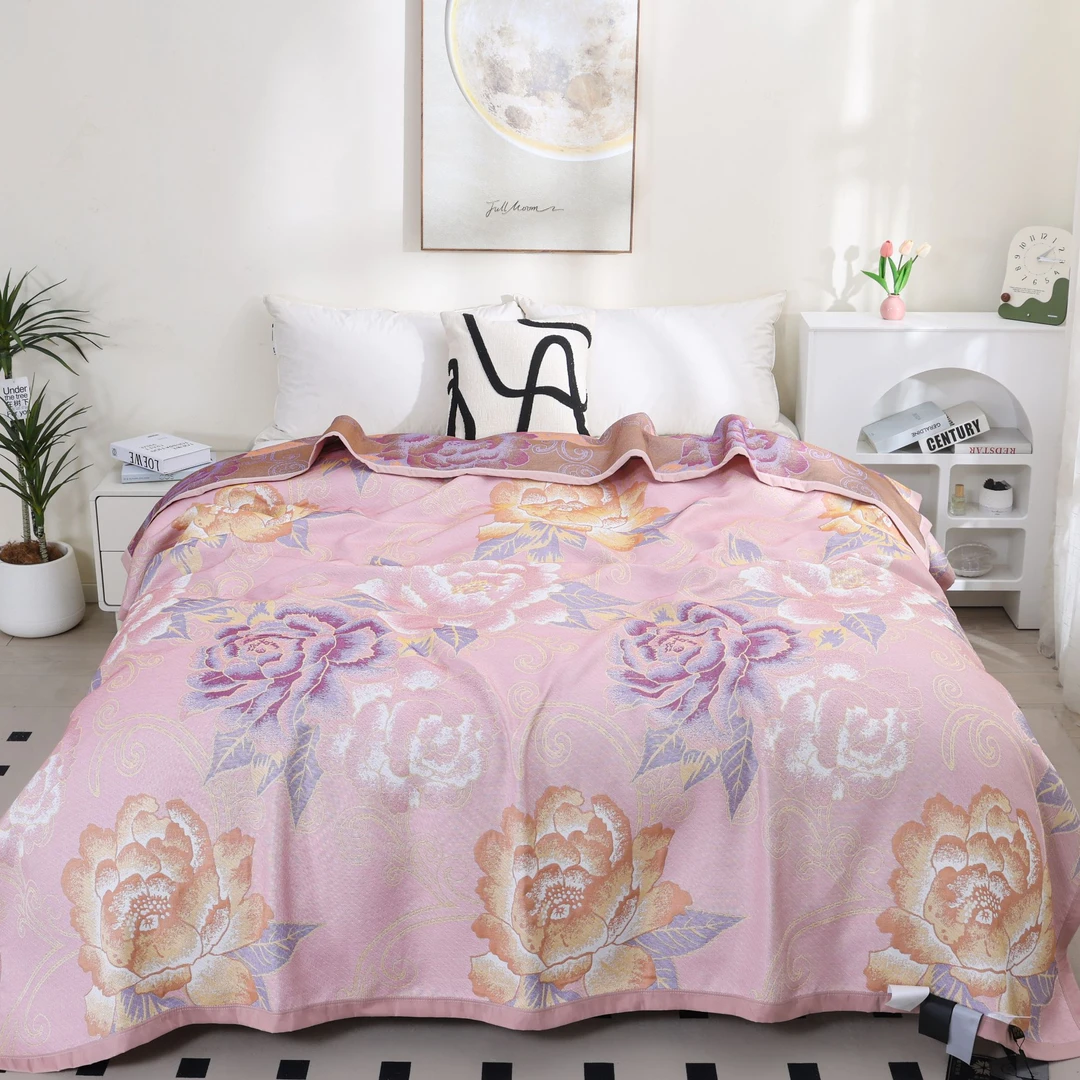 梦幻牡丹 2.3*2.5米定制床品 床盖四季通用 可机洗 高端恒温毯