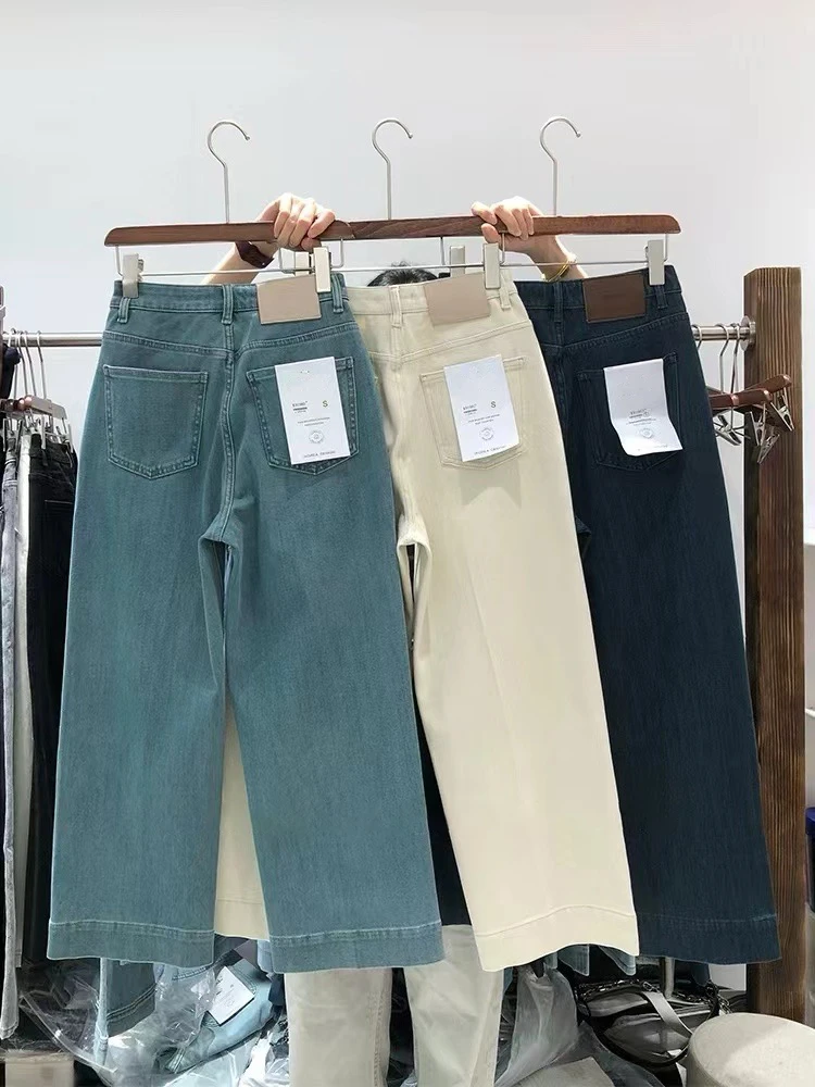 春夏阔腿牛仔裤女小个子新款百搭九分裤高腰宽松奶奶裤子休闲裤