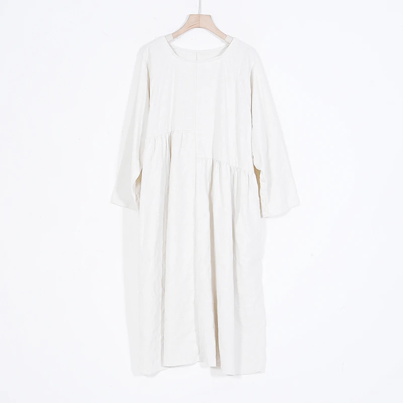 【蓉哥出品】净版纯色亚麻连衣裙8251