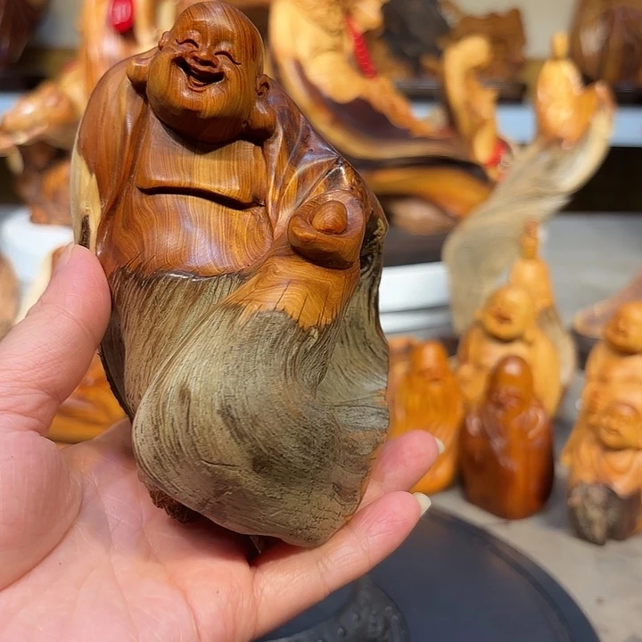 柏木太行崖柏弥勒佛