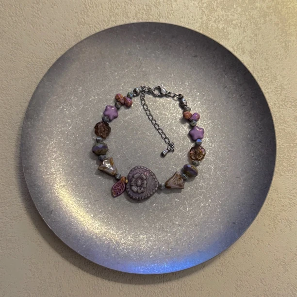 800银玻璃手链 【藤萝秘境】原创手链紫藤萝垂落的浪漫如银河倾泻