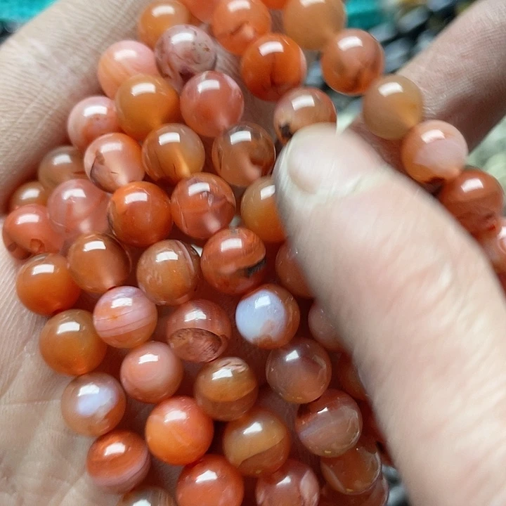 玛瑙/玉髓珠宝半成品未镶嵌一条8mm南红手串