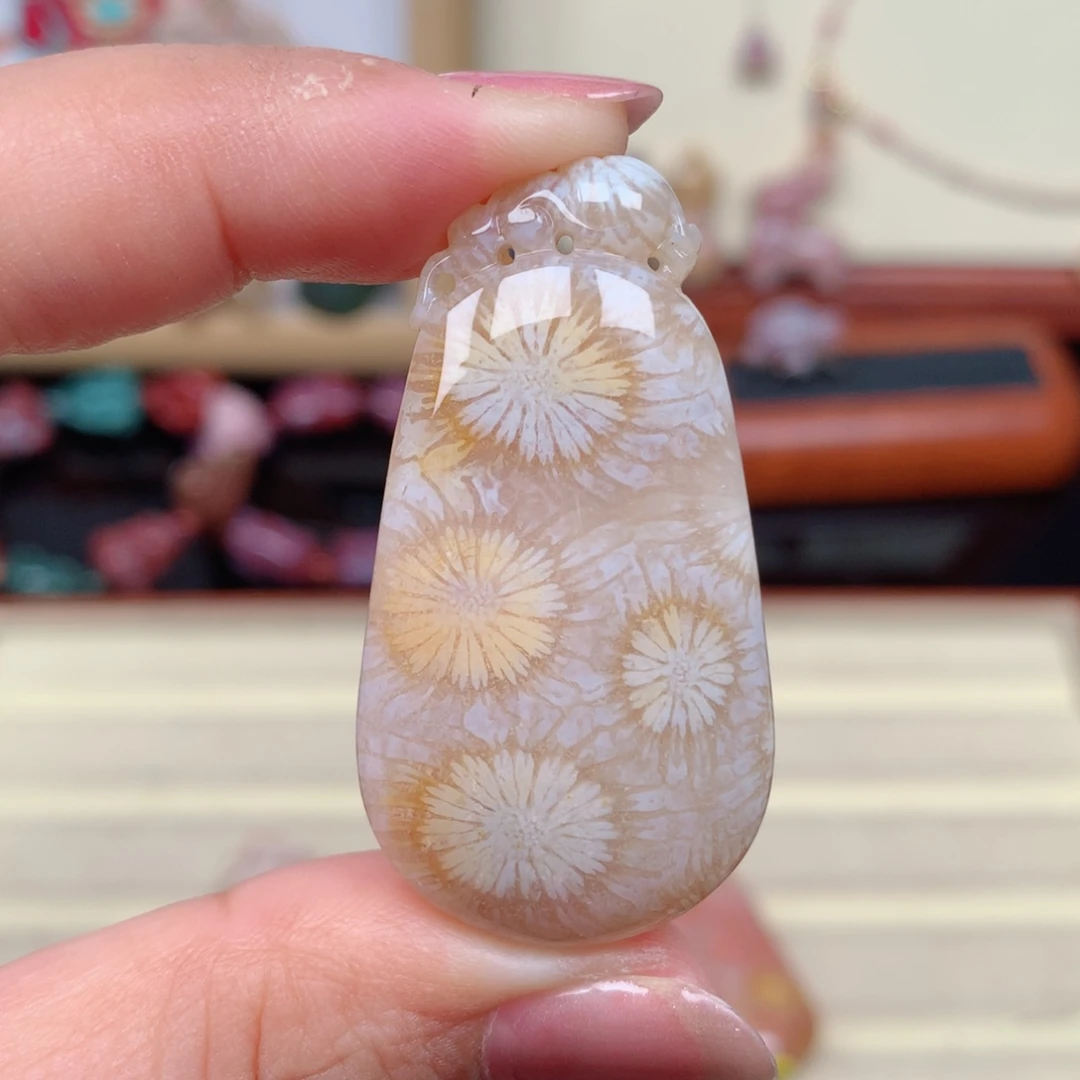 硅化玉珊瑚玉未镶嵌