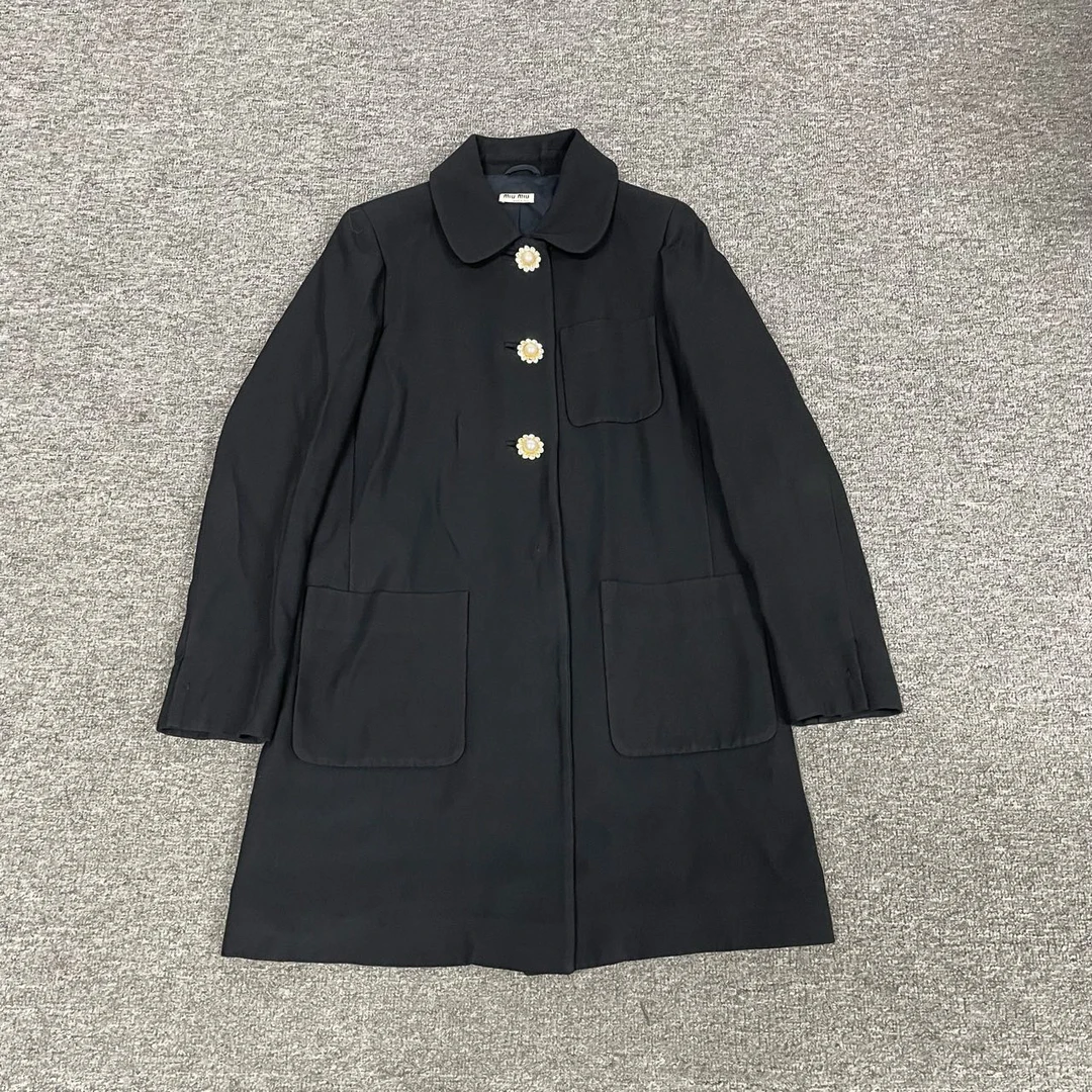 95新 AMIPARIS miumiu 缪缪 珍珠扣 大衣外套 95新 36码