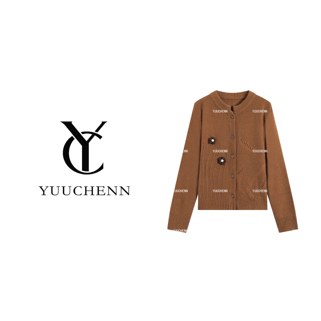 YUUCHENN 羊毛毛衣女长袖秋季百搭圆领毛针织衫JYY-A10340