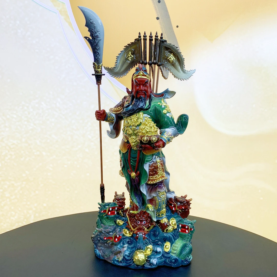 纯铜九龙关公家用供奉摆件武财神家居办公招财装饰供奉公司关羽