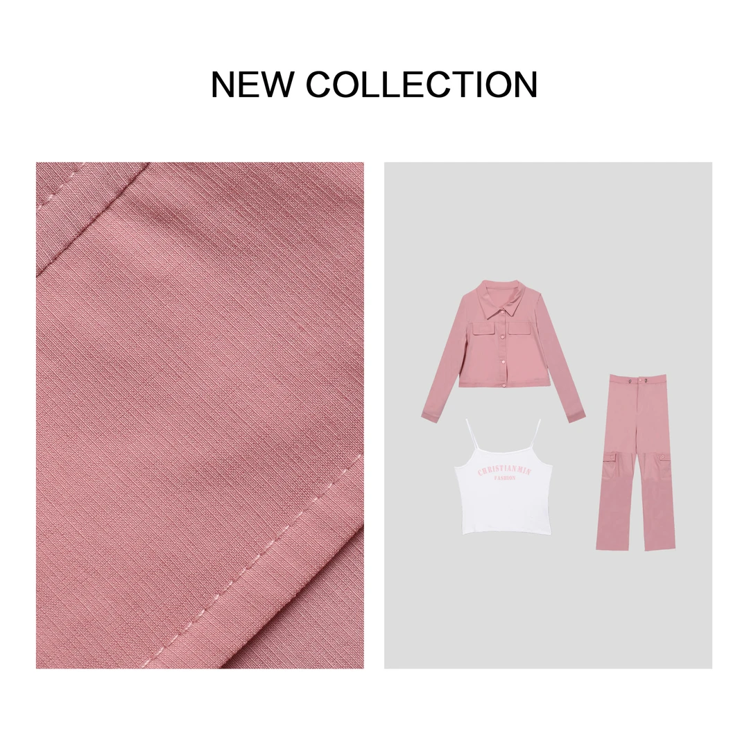 【婷婷专属】D1F38077B 秋季女士休闲时尚三件套-8077