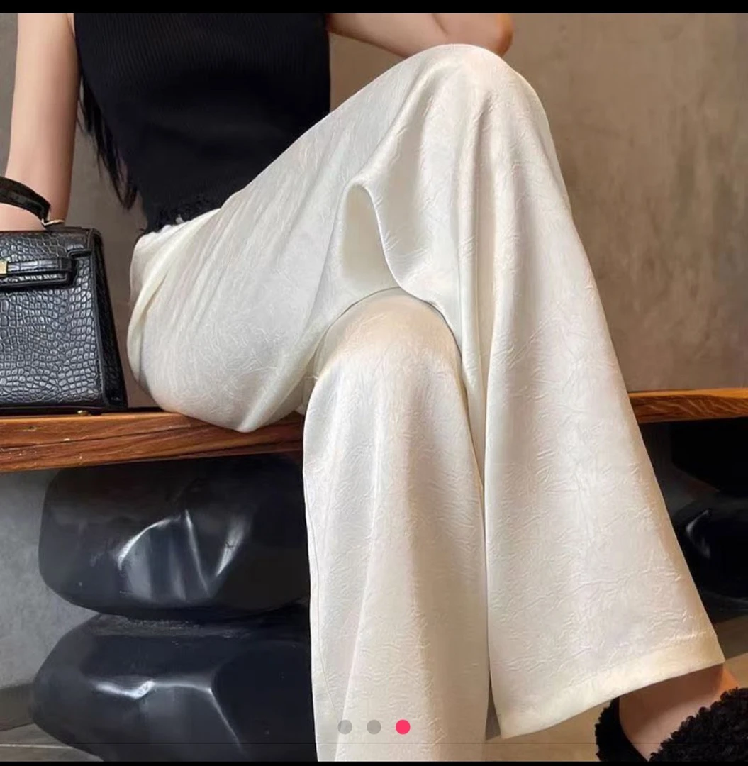 2025年夏季新款国风醋酸蚕丝女裤