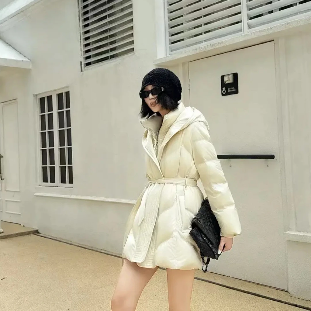 南油高品质纯色百搭厚款加绒加厚款连帽潮流时尚秋冬女外套