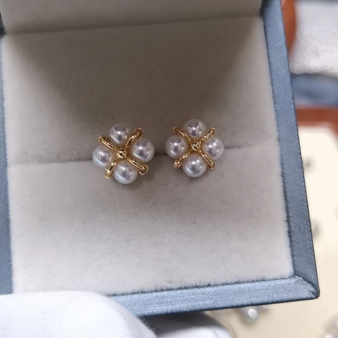 合金淡水珍珠耳饰