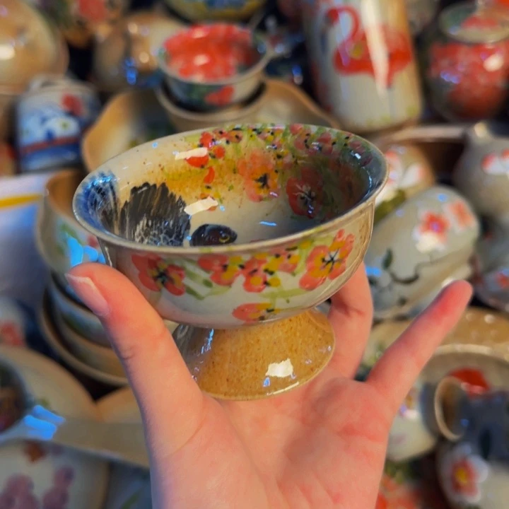 瓷片手工手绘陶瓷细微不一样