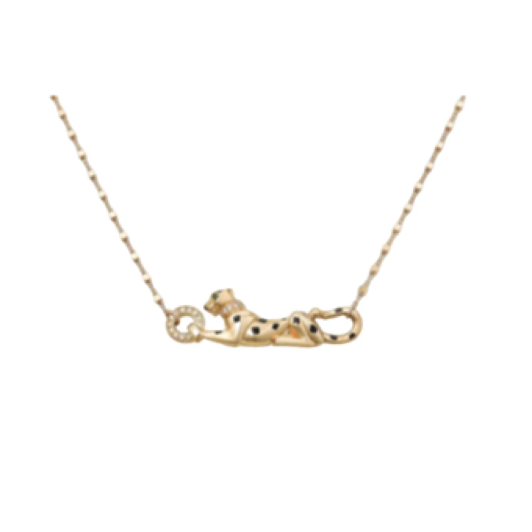 未使用 Cartier/卡地亚 卡地亚黄金镶钻猎豹项链【JQ】