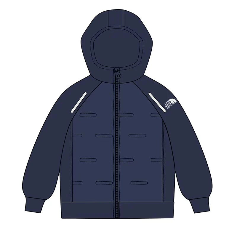 【动感北面】反季连帽棉服童装2025新款高弹力秋冬季运动防风拉链