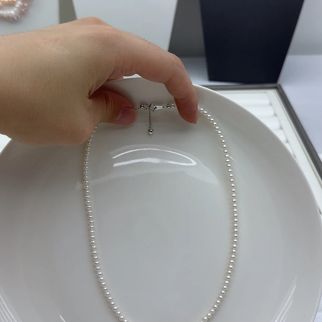 淡水珍珠银S925镶嵌项链